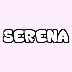 Coloring page first name SERENA