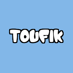 Coloring page first name TOUFIK