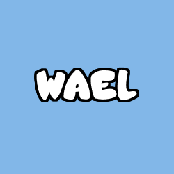 Coloring page first name WAEL