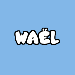 Coloring page first name WAËL