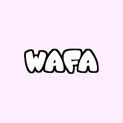 Coloring page first name WAFA