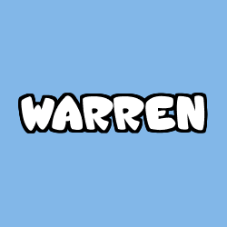 Coloring page first name WARREN