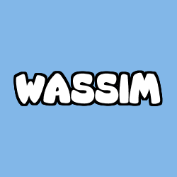 Coloring page first name WASSIM