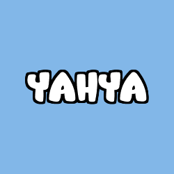 Coloring page first name YAHYA