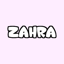 Coloring page first name ZAHRA