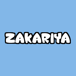 Coloring page first name ZAKARIYA