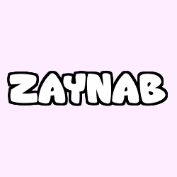 Coloring page first name ZAYNAB