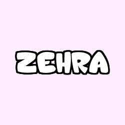 Coloring page first name ZEHRA