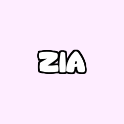 Coloring page first name ZIA