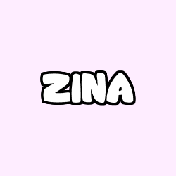 Coloring page first name ZINA