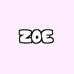 Coloring page first name ZOE