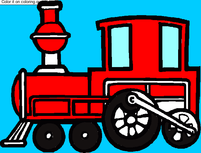 Steam locomotive by un invité coloring