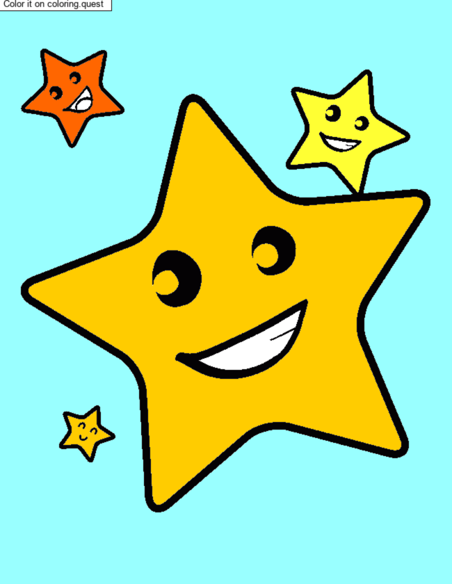 Smiling stars coloring