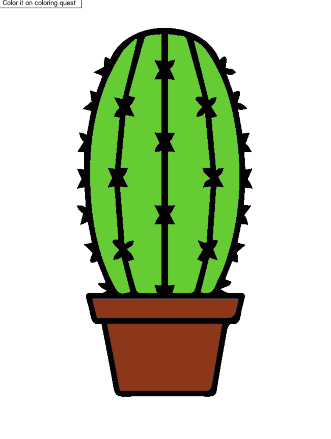 Cactus in its pot by un invité coloring