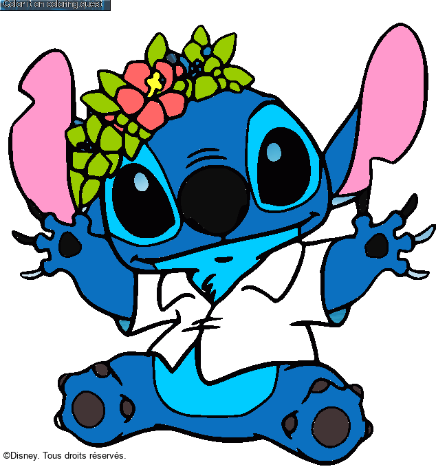 Stitch and his flower crown by un invité coloring