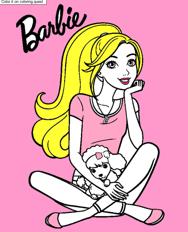 Barbie and her dog by un invité coloring