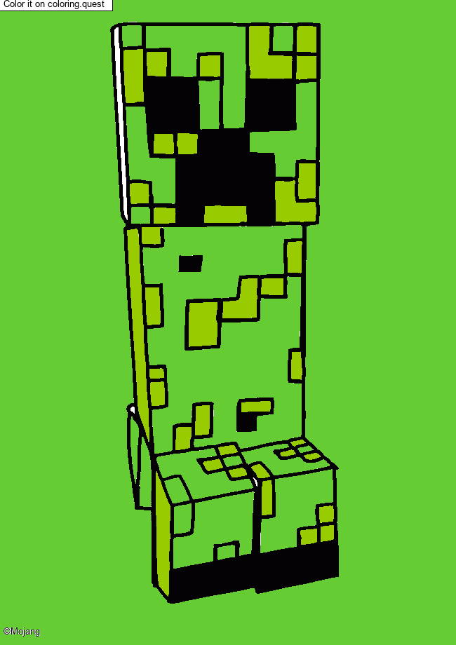 Minecraft Creeper Coloring Page by un invit&eacute; coloring