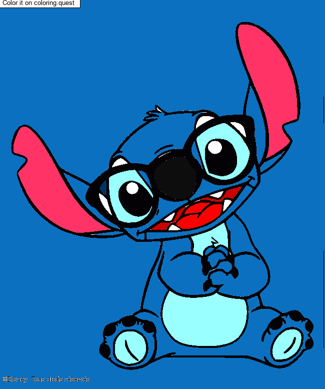 Stitch with glasses by un invité coloring