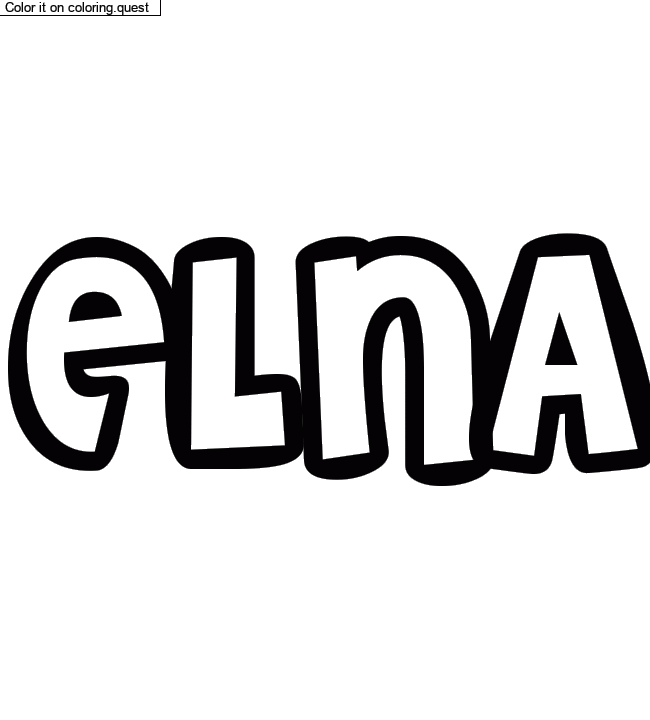 Coloriage pr&eacute;nom personnalis&eacute; "ELNA" by dianah
