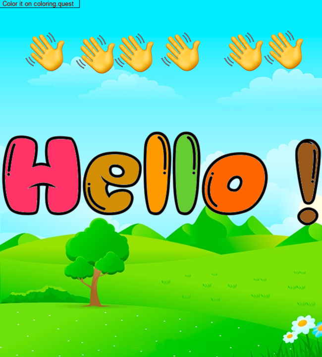 Coloriage prénom personnalisé "Hello !" by maverick-quest