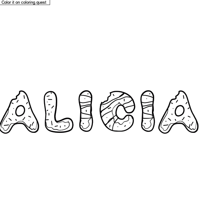 Coloriage pr&eacute;nom personnalis&eacute; "Alicia" by a guest