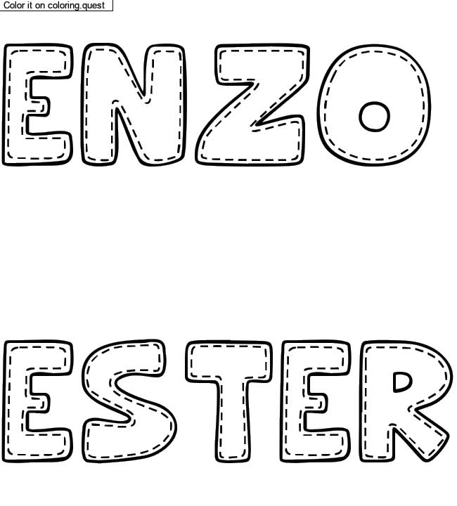 Coloriage pr&eacute;nom personnalis&eacute; "ENZO

ESTER" by a guest