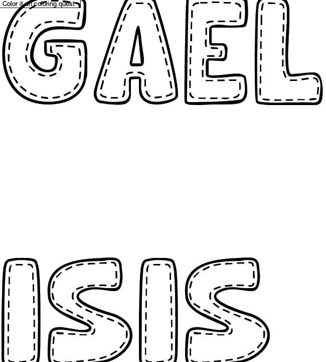 Coloriage pr&eacute;nom personnalis&eacute; "GAEL

ISIS" by a guest