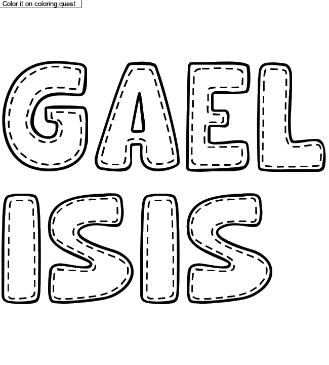 Coloriage pr&eacute;nom personnalis&eacute; "GAEL
ISIS" by a guest