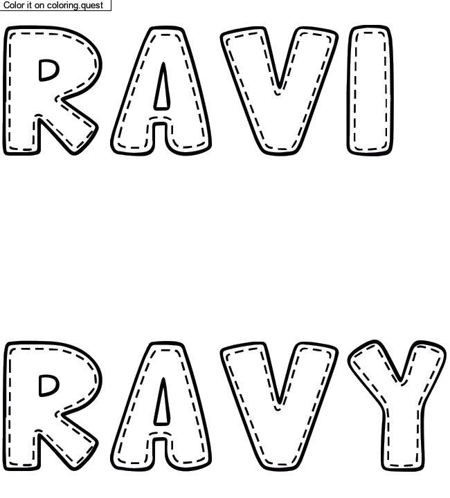 Coloriage pr&eacute;nom personnalis&eacute; "RAVI

RAVY" by a guest