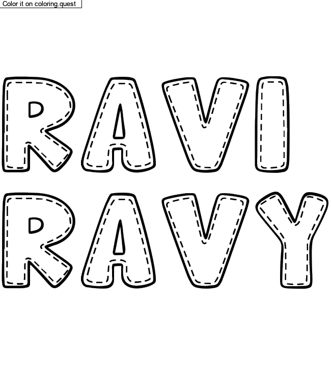 Coloriage pr&eacute;nom personnalis&eacute; "RAVI
RAVY" by a guest
