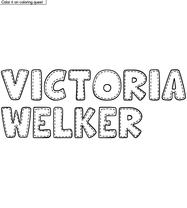 Coloriage pr&eacute;nom personnalis&eacute; "VICTORIA
WELKER" by a guest