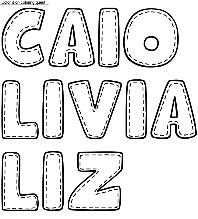 Coloriage pr&eacute;nom personnalis&eacute; "CAIO
LIVIA
LIZ" by a guest