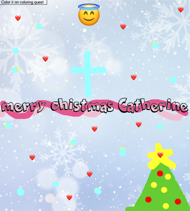 Coloriage pr&eacute;nom personnalis&eacute; "merry chistmas Catherine" by a guest