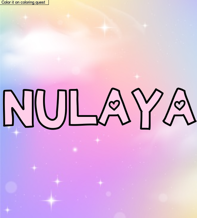 Coloriage pr&eacute;nom personnalis&eacute; "NULAYA" by a guest
