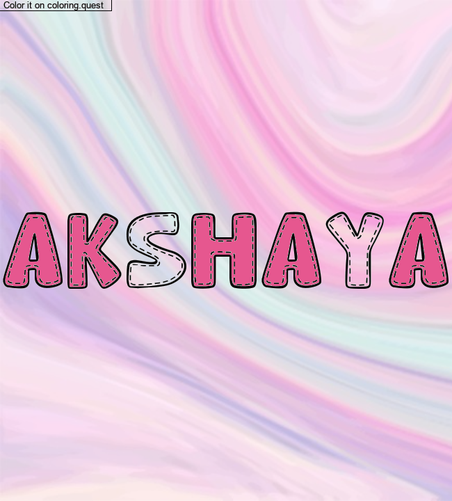 Coloriage pr&eacute;nom personnalis&eacute; "AKSHAYA" by a guest