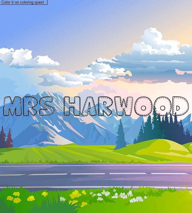 Coloriage pr&eacute;nom personnalis&eacute; "MRS HARWOOD" by a guest