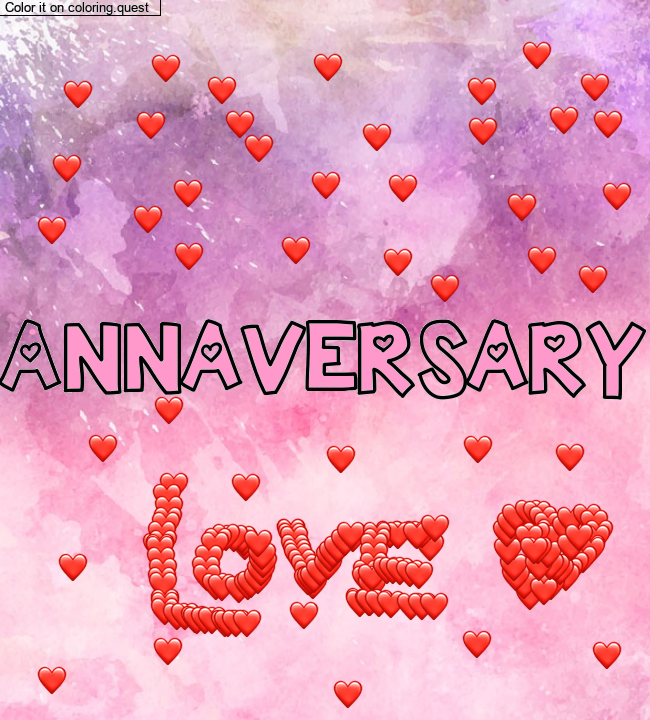 Coloriage pr&eacute;nom personnalis&eacute; "ANNAVERSARY" by a guest