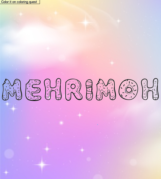 Coloriage pr&eacute;nom personnalis&eacute; "Mehrimoh" by Manzuzu